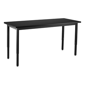 Steel Frame Science Lab Table w/ Phenolic Top - Adjustable Height (24" W x 72" L)