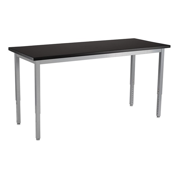 Steel Frame Science Lab Table w/ Chemical Resistant Top - Adjustable Height (24" W x 60" L)