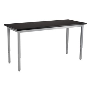 Steel Frame Science Lab Table w/ Phenolic Top - Adjustable Height (24" W x 72" L)