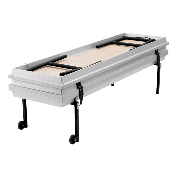 Transport Straight Choral Risers w/ Carpet Deck - Straight (6' L x 24" H) - Shown folded