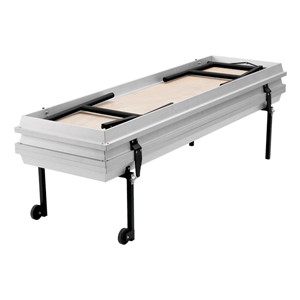 Transport Straight Choral Risers w/ Carpet Deck - Straight (6' L x 24" H) - Shown folded