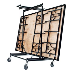 Single-Height Portable Stage & Seated Riser Section w/ Carpet Deck - Bottom shown - Portable Stage Dolly not included