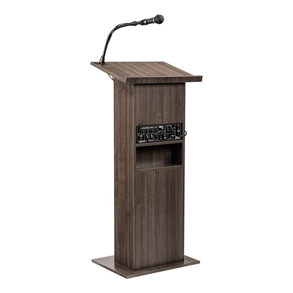 Power Plus Floor Lectern w/ Wireless Mic