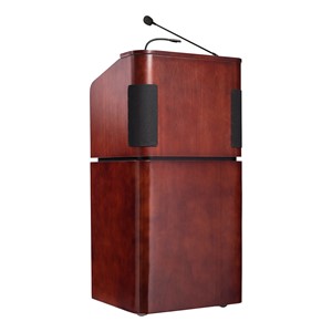 Mahogany Veneer Contemporary Lectern w/ Sound