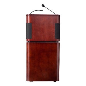 Mahogany Veneer Contemporary Lectern w/ Sound