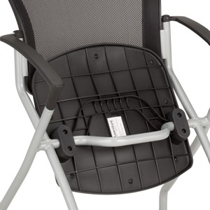 Nesting Chair w/ Black Mesh Seat & Back, Silver Frame - Folded