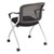 Nesting Chair w/ Black Mesh Seat & Back, Silver Frame