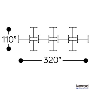 Eight Panel Station Acrylic Divider System - Dimensions