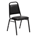 150 Series Stack Chair w/ 1 1/2" Thick Seat - Black vinyl w/ black frame