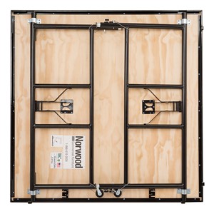 Adjustable-Height Portable Stage w/ Carpet Deck - Bottom - Folded