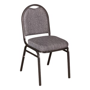 250 Series Stack Chair w/ 2 1/2" Thick Seat - Light Gray Fabric w/ Silvervein Frame
