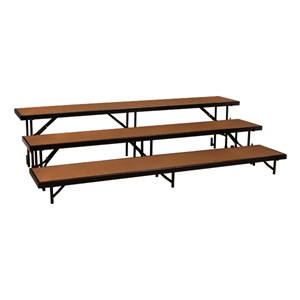 Straight Standing Choral Risers w/ Hardboard Deck - Three Level (24" H)