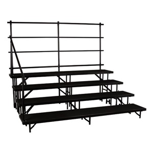 Straight Standing Choral Risers w/ Carpet Deck - Four Level (32" H) - Guardrails not included