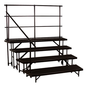 Tapered Standing Choral Risers w/ Carpet Deck - Four Level (32" H) - Guardrails not included