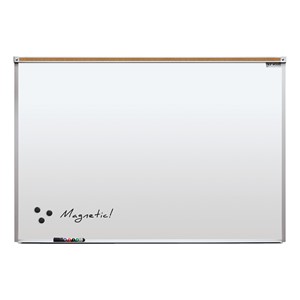 Heavy-Duty Porcelain Steel Magnetic Dry Erase Board w/ Aluminum Frame & Maprail (4' W x 3' H)