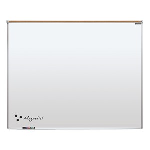 Heavy-Duty Porcelain Steel Magnetic Dry Erase Board w/ Aluminum Frame & Maprail (5' W x 4' H)
