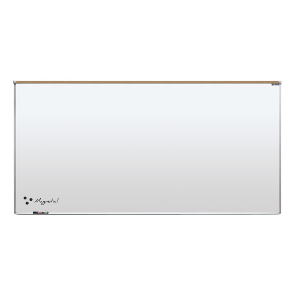 Heavy-Duty Porcelain Steel Magnetic Dry Erase Board w/ Aluminum Frame & Maprail (8' W x 4' H)