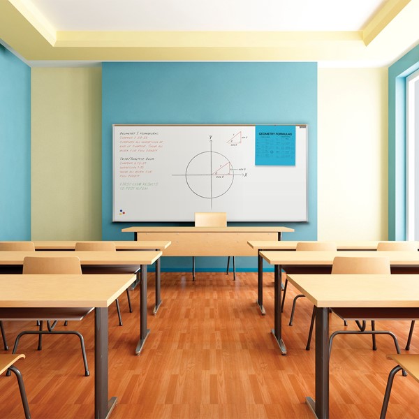 Heavy-Duty Porcelain Steel Magnetic Dry Erase Board w/ Aluminum Frame & Maprail