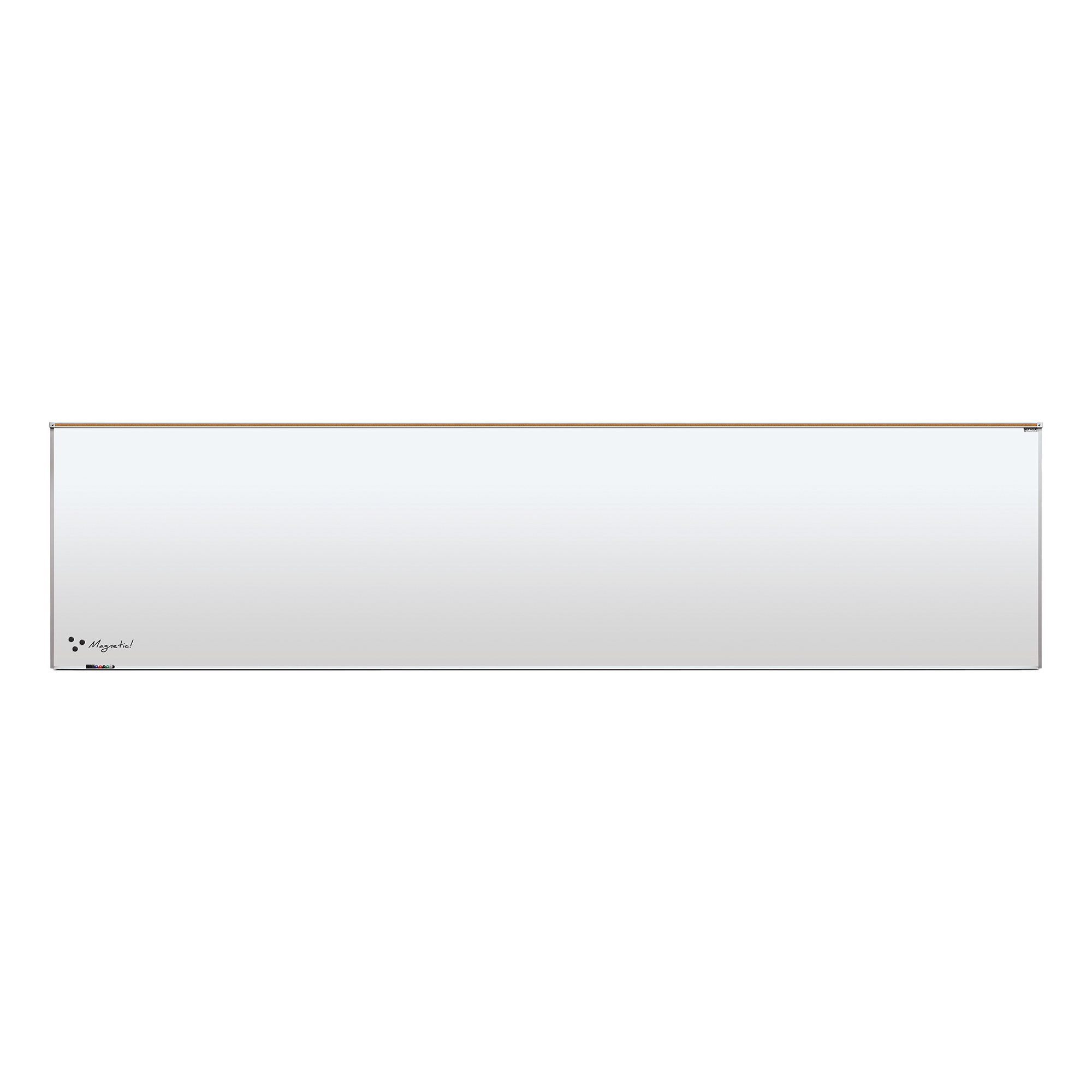 Heavy-Duty Porcelain Steel Magnetic Dry Erase Board w/ Aluminum Frame & Maprail (16' W x 4' H)