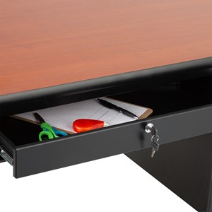 Single-Pedestal Teacher Desk - Center Drawer
