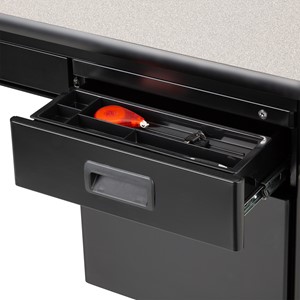 Double-Pedestal Teacher Desk - Locking Pedestal Drawers
