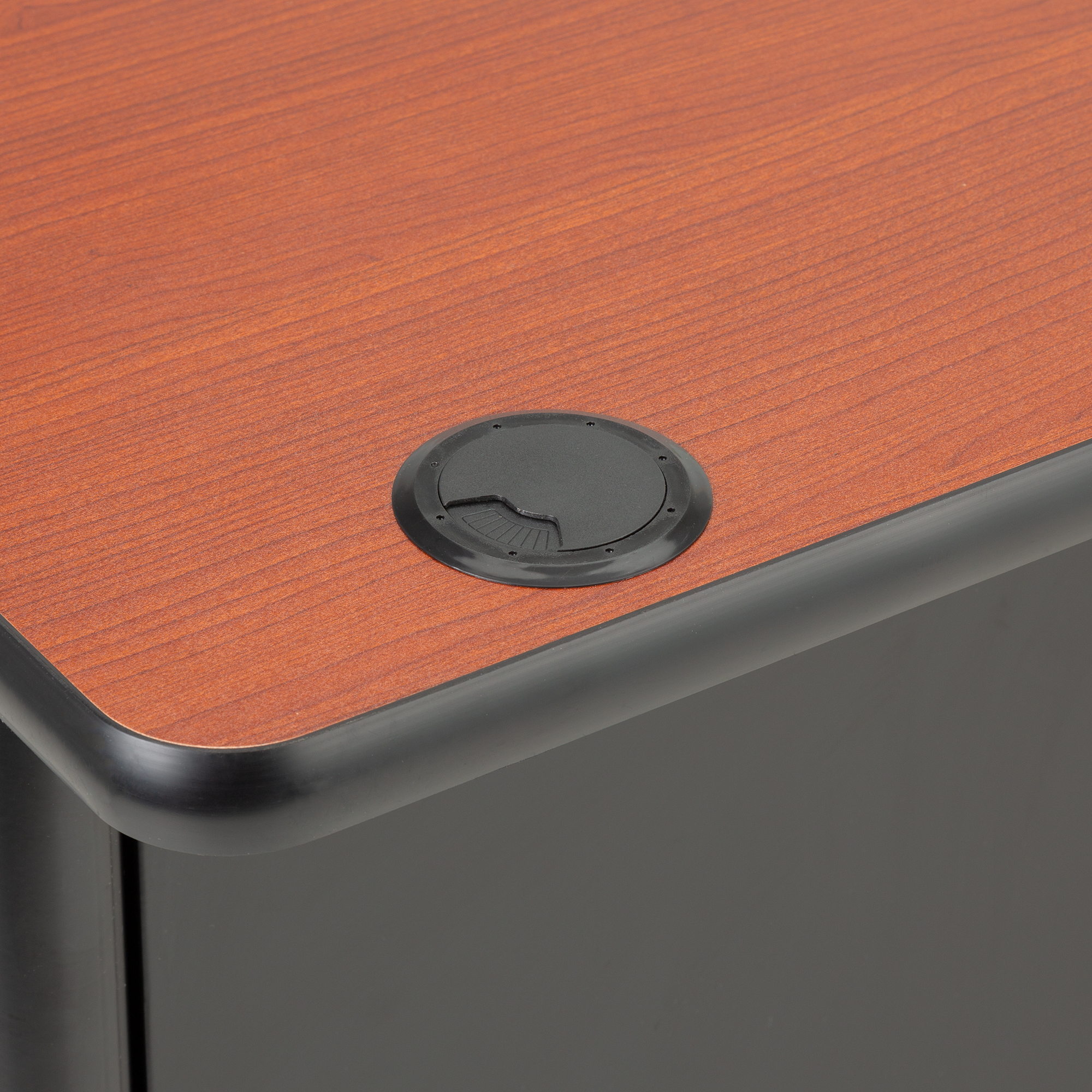 Single-Pedestal Teacher Desk - Grommet