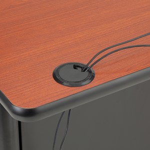Single-Pedestal Teacher Desk - Grommet
