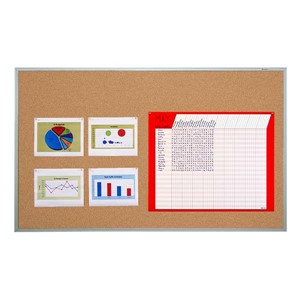 Economy Natural Cork Bulletin Board w/ Aluminum Frame