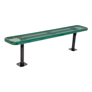 Heavy-Duty Park Bench w/o Back - Diamond Expanded Metal - Surface Mount (8' L)