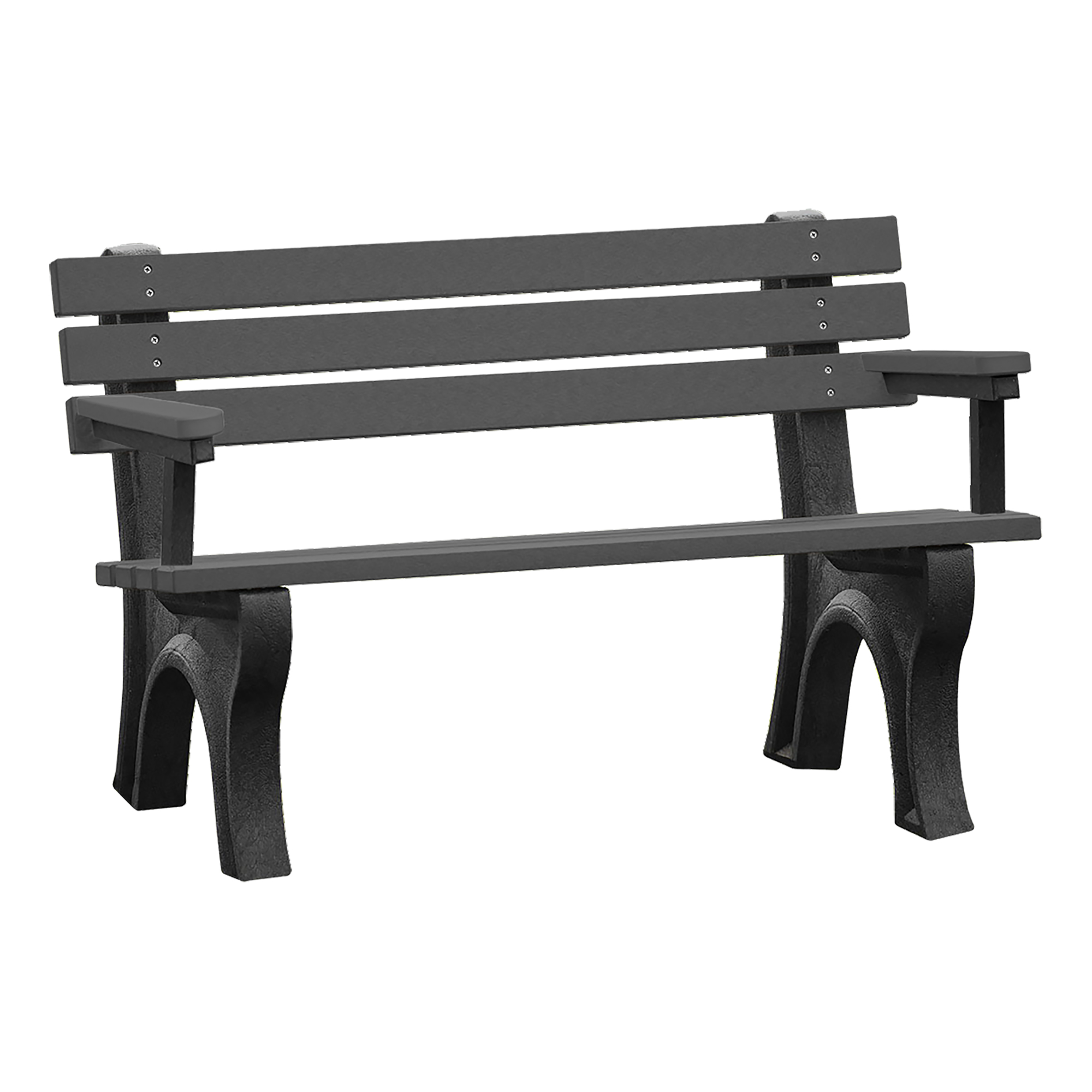 Greenspace Series Recycled Plastic Bench w/ Arms