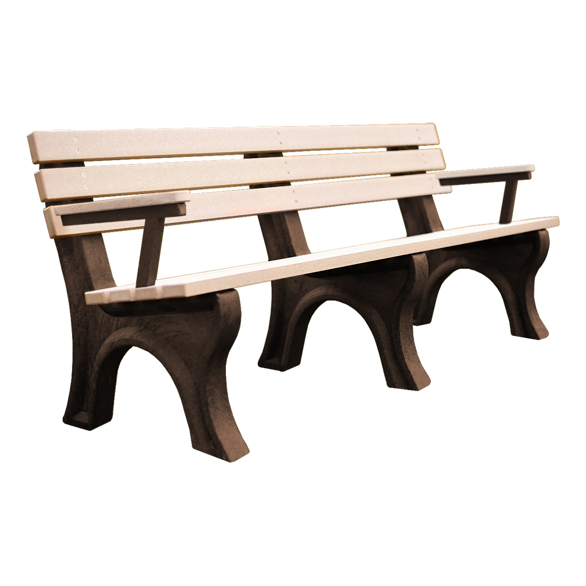 Greenspace Series Recycled Plastic Bench w/ Arms