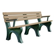 Greenspace Series Recycled Plastic Bench w/ Arms