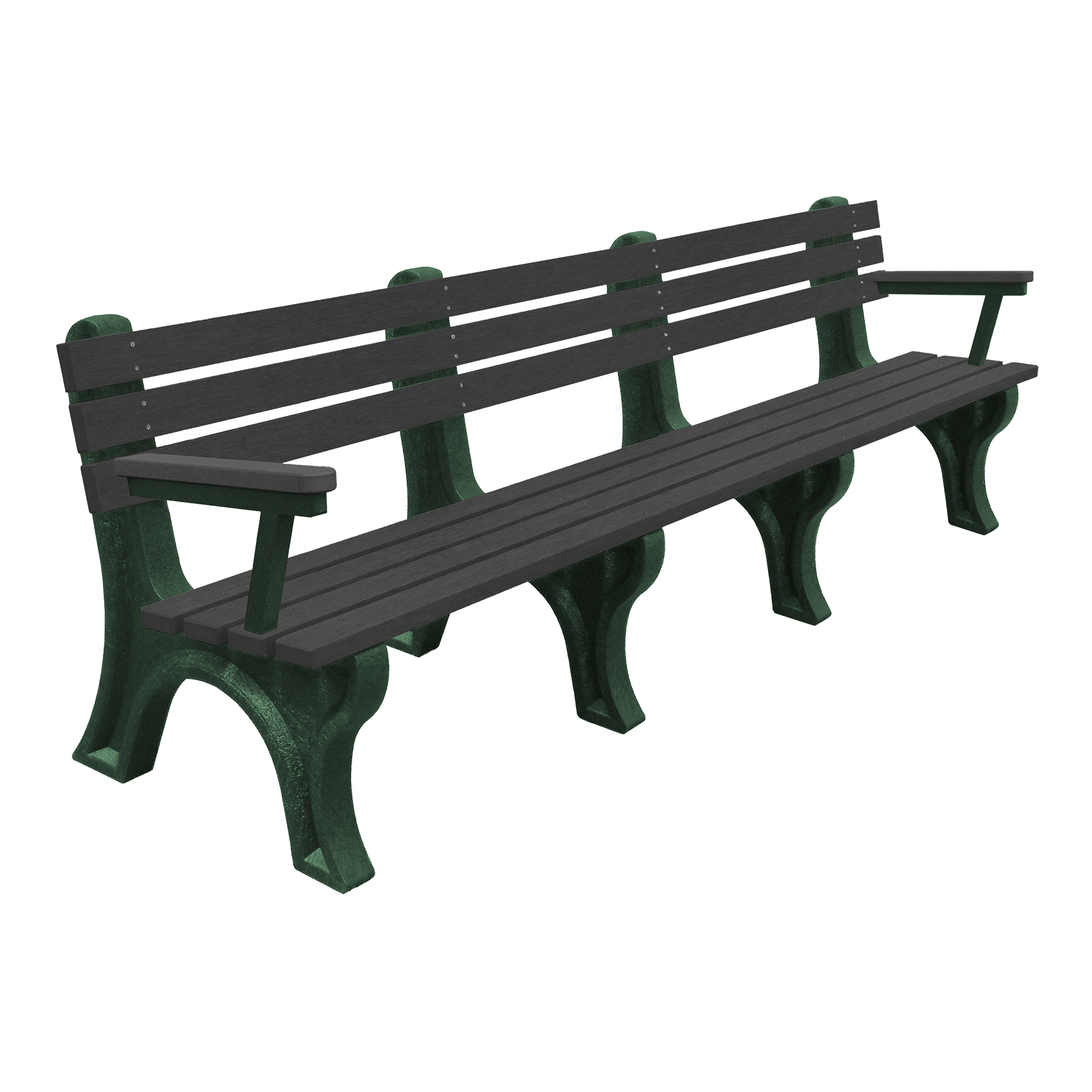 Greenspace Series Recycled Plastic Bench w/ Arms