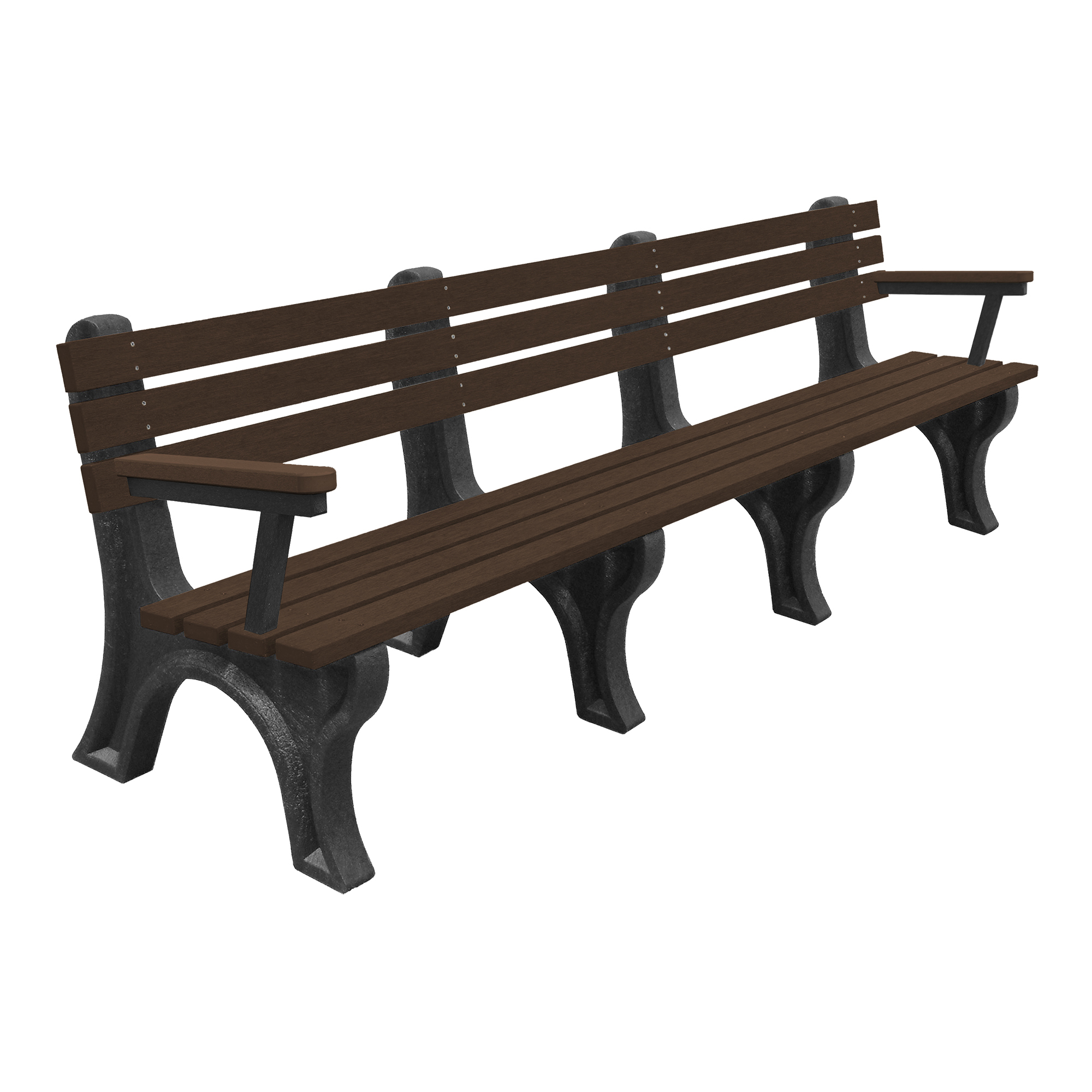 Greenspace Series Recycled Plastic Bench w/ Arms