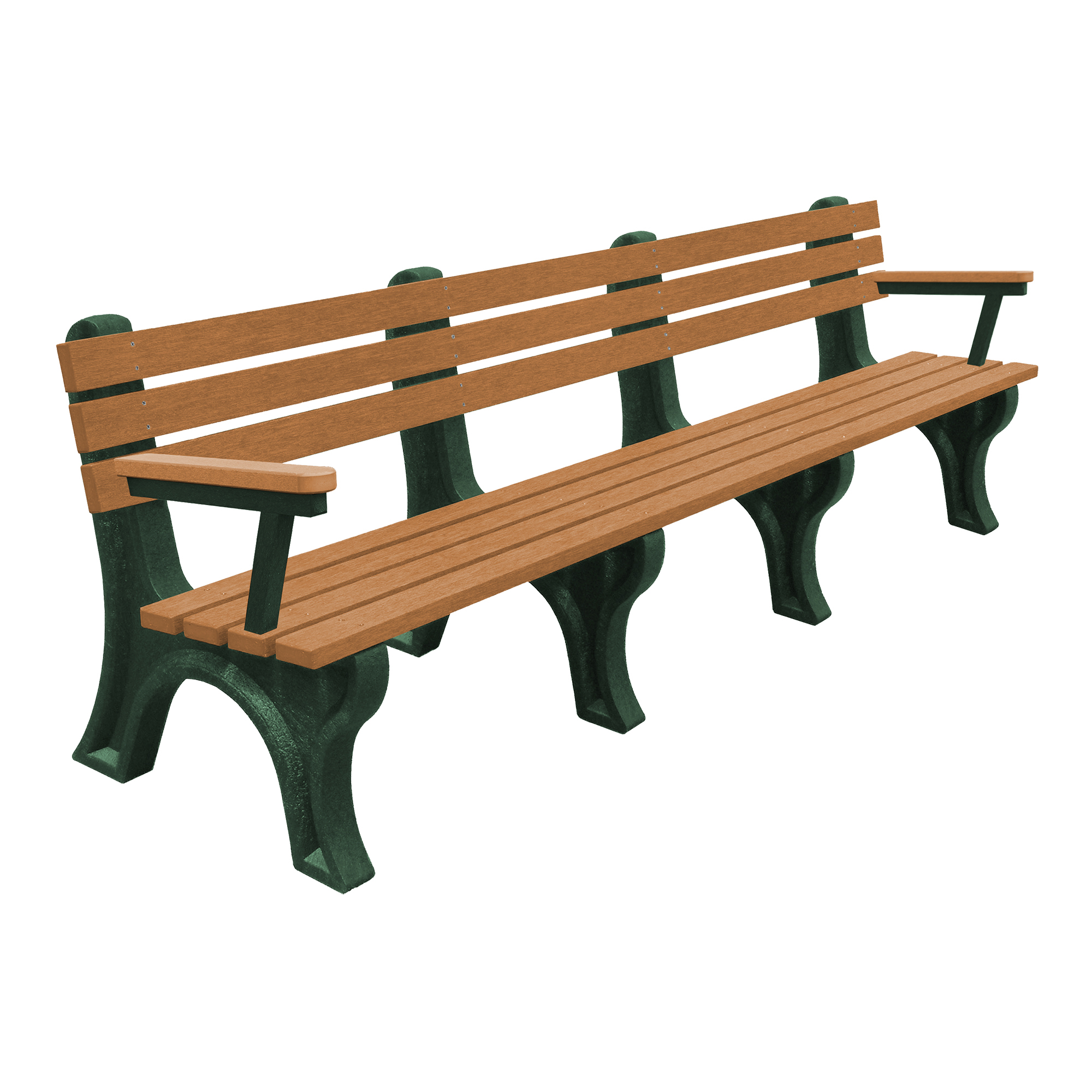 Greenspace Series Recycled Plastic Bench w/ Arms