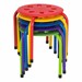 Assorted Color Plastic Stack Stool - 12" Seat Height - Stacked