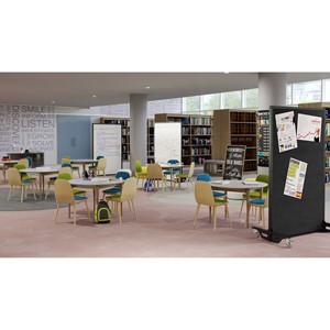 Portable Ballistic Partition (6' 6" H x 4' W) - Tackable Fabric & Magnetic Dry Erase Board