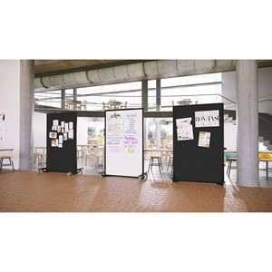 Portable Ballistic Partition (6' 6" H x 4' W) - Tackable Fabric & Magnetic Dry Erase Board