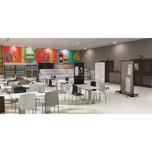 Portable Ballistic Partition (6' 6" H x 4' W) - Tackable Fabric & Magnetic Dry Erase Board