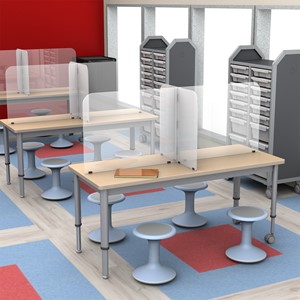 Table Divider Sneeze Guard - 4 Capacity, 2 Sided