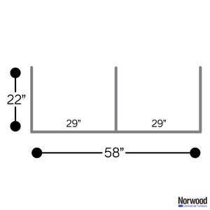 Table Divider Sneeze Guard w/ Sides - 2 Capacity