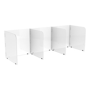 Table Divider Sneeze Guard w/ Sides - Rectangle Table
