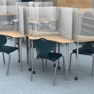 Bi-Fold Desk Top Sneeze Guard w/ Hinges