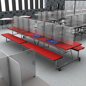 Table Divider Sneeze Guard -  70" L x 28" W x 22" H - 8 Capacity, 2 Sided