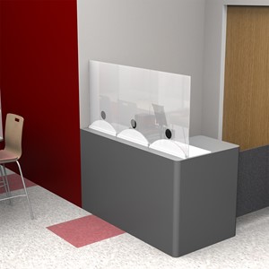 Countertop Sneeze Guard w/ Acrylic Base w/ Pass Through