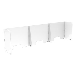 Countertop Sneeze Guard - 3 Panel  Barrier w/ Three Pass Throughs