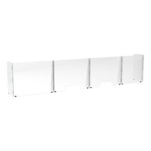 Countertop Sneeze Guard - 4 Panel  Barrier w/ Two Pass Throughs