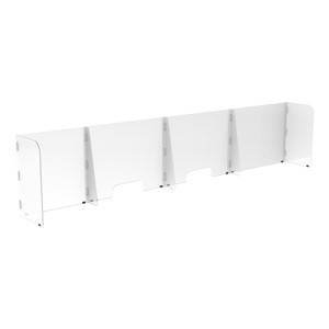 Countertop Sneeze Guard - 4 Panel  Barrier w/ Two Pass Throughs