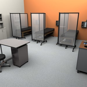 Healthy Safeguard Clear Room Divider - Three Panel (Around Medical Beds)
