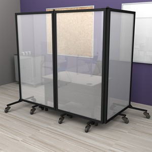 Healthy Safeguard Clear Room Divider - Three Panel (Around Teacher Desk)